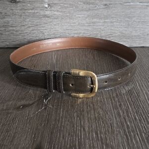 Nordstrom  Classic Brown Italian Leather Men's Belt with Brass Buckle Medium